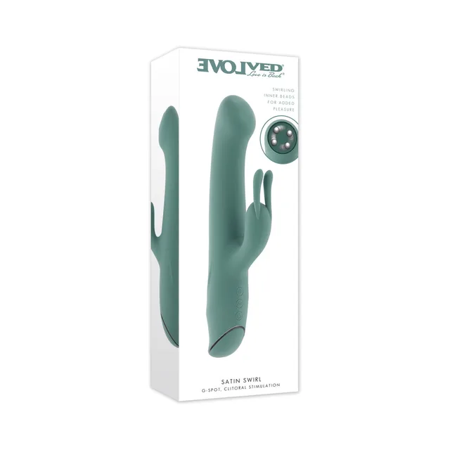 Evolved Satin Swirl mint retail box with curved product profile