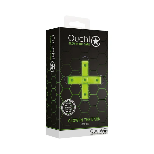 Ouch neon-green hogtie connector retail box
