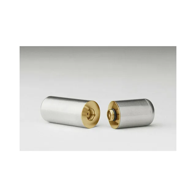 opened silver Crave Bullet showing the concealed gold USB charging connector