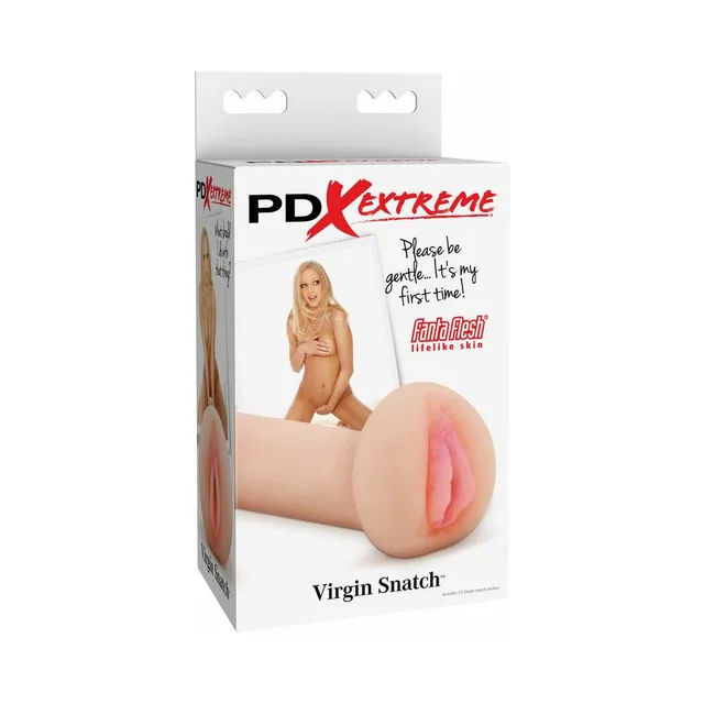 PDX Virgin Snatch beige stroker displayed on white retail box