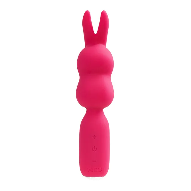 Front view of pink Hopper Bunny twin ears