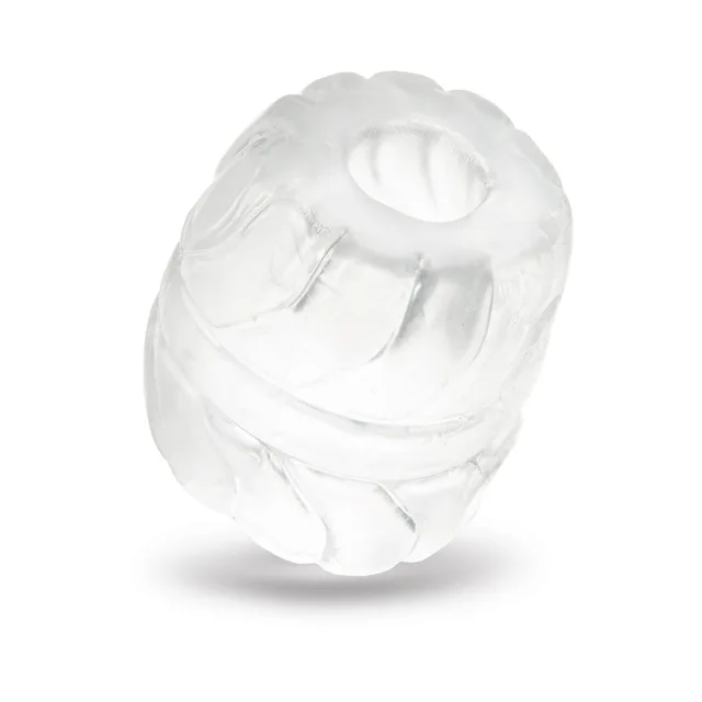 b-Vibe Stretch-Tech Barrel clear textured C-ring isolated product view