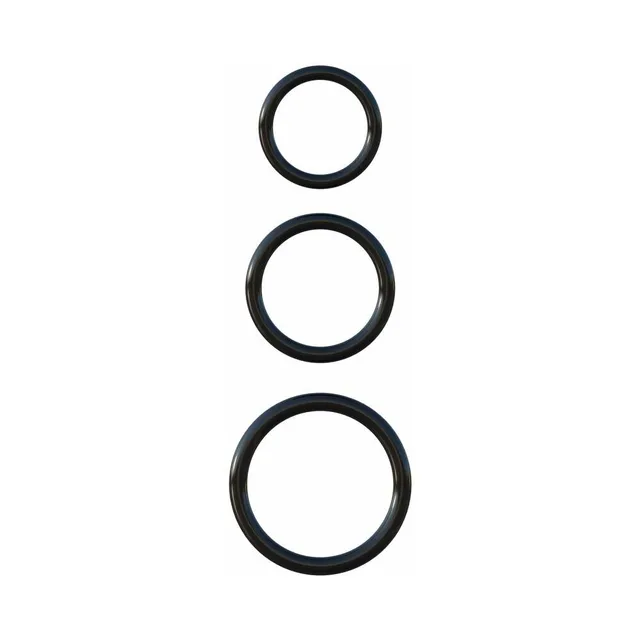 Fantasy C-Ringz Black Three-Ring Set three rings arranged vertically by size