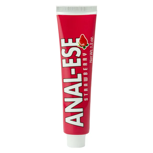 Anal-Ese Strawberry Cream 1.5 oz large red squeeze tube front