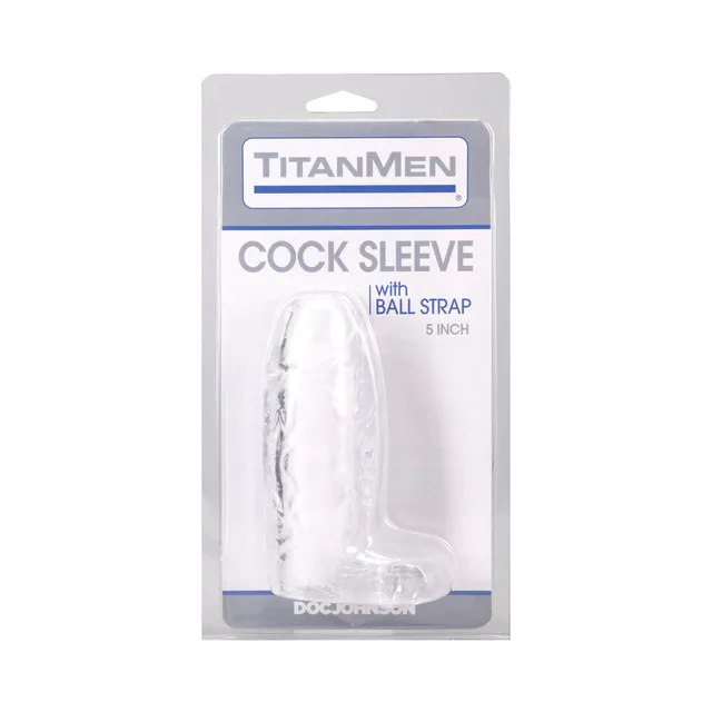 TitanMen Cock Sleeve with Ball Strap 5 in. Clear