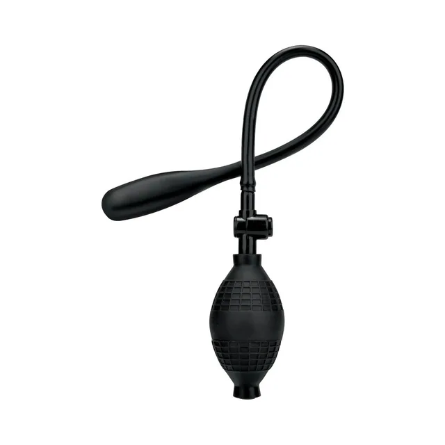 Black Lux Fetish anal balloon with oval hand pump and tubing