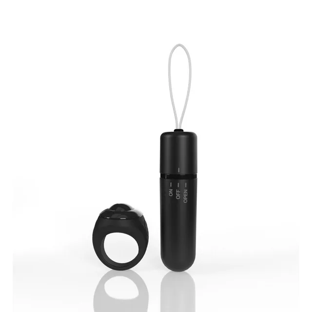 Black ring holder and slim bullet controller with loop