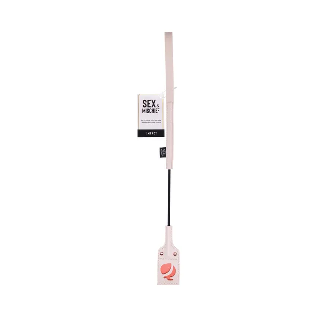 slim peach-tone crop with looped peach-cutout tip and handle loop