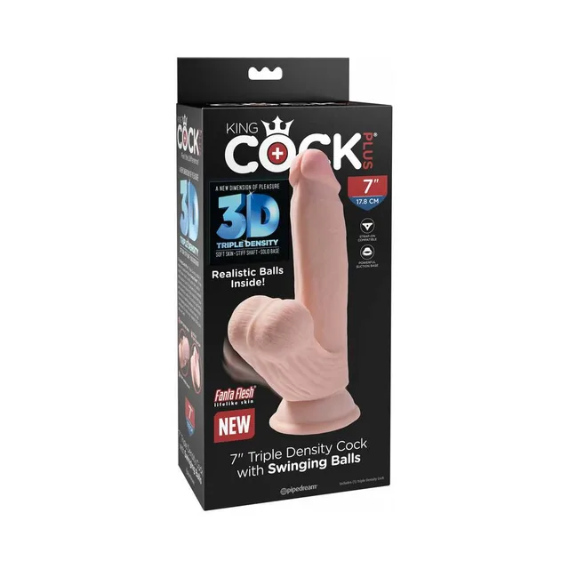 Pipedream King Cock Plus 7-inch dildo in black retail box