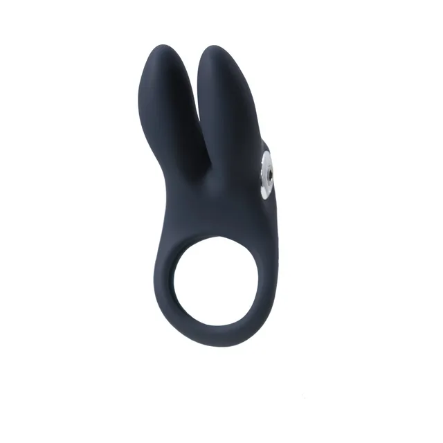 Angled front view of black bunny-ear C-ring