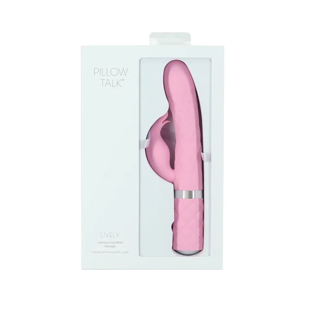 Pink Pillow Talk Lively dual stimulator in clear retail box