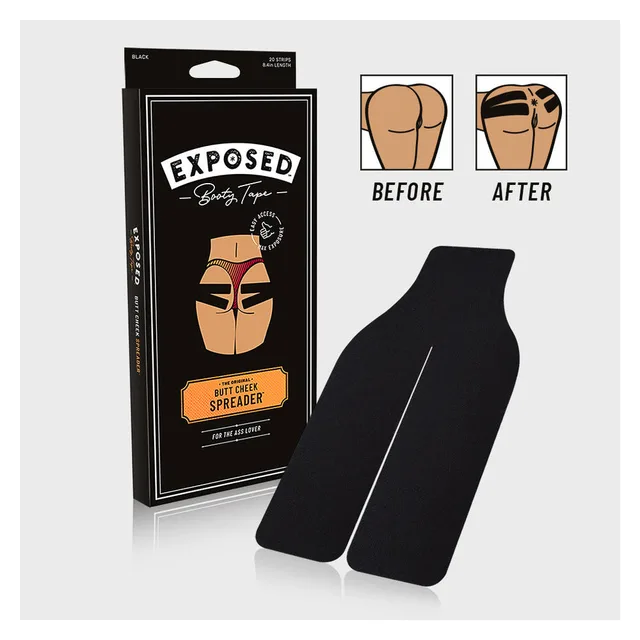 Exposed Booty Tape box with two black pre-cut strips