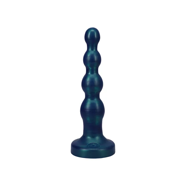 Tantus Ripple Large malachite silicone bead dildo upright five-lobe shaft and flared base