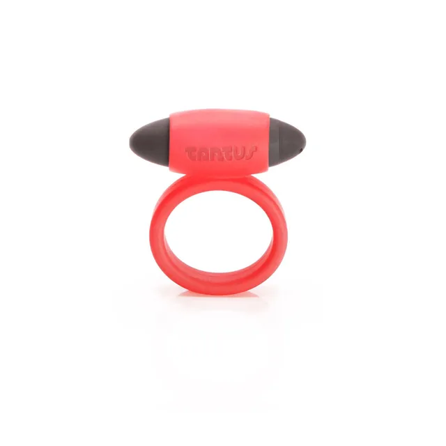 Red Tantus Super Soft C-ring with dark capsule bullet vibrator