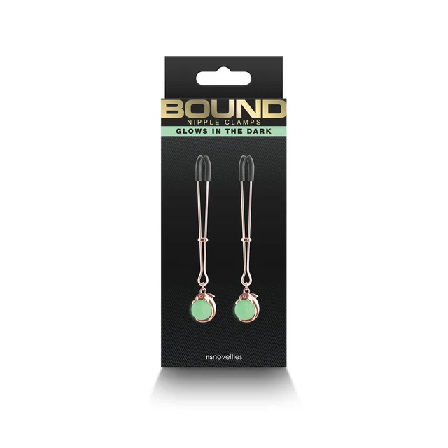 NS Novelties Bound G1 rose gold drop nipple clamps front retail package