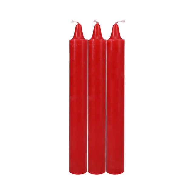 Doc Johnson Japanese Drip Candles three loose red wax candles