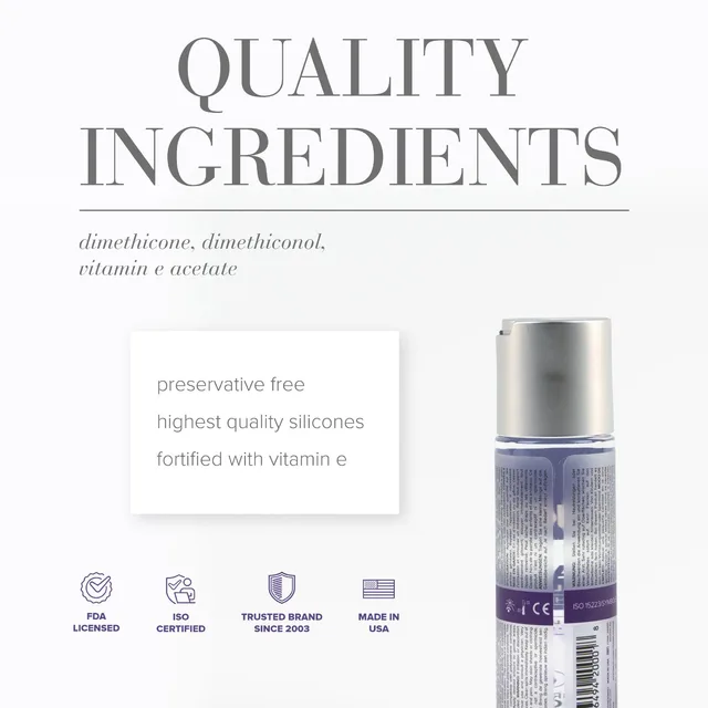 JO Xtra Silky 2 oz bottle beside ingredient text graphic