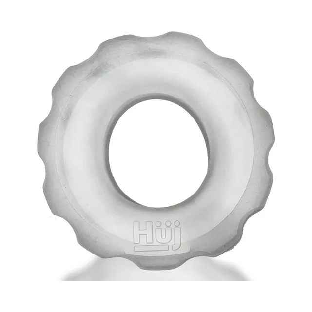 Single translucent SuperHuj ring with scalloped edge