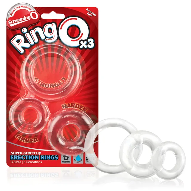 Screaming O RingO x3 three clear graduated rings with retail card