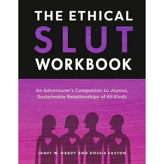Front cover of The Ethical Slut Workbook with purple title and four silhouettes