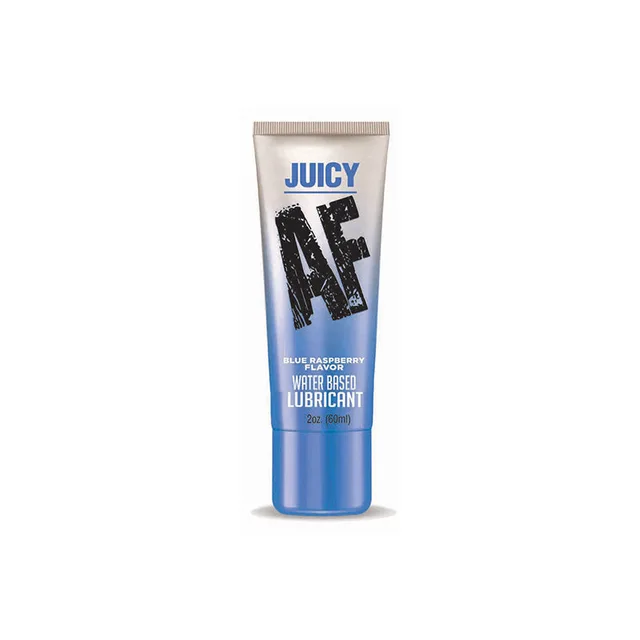 Juicy AF Blue Raspberry 2 oz compact silver and blue squeeze tube