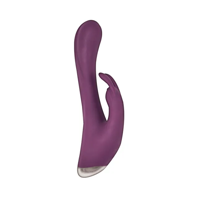 Side view of purple dual stimulator and raised rabbit arm
