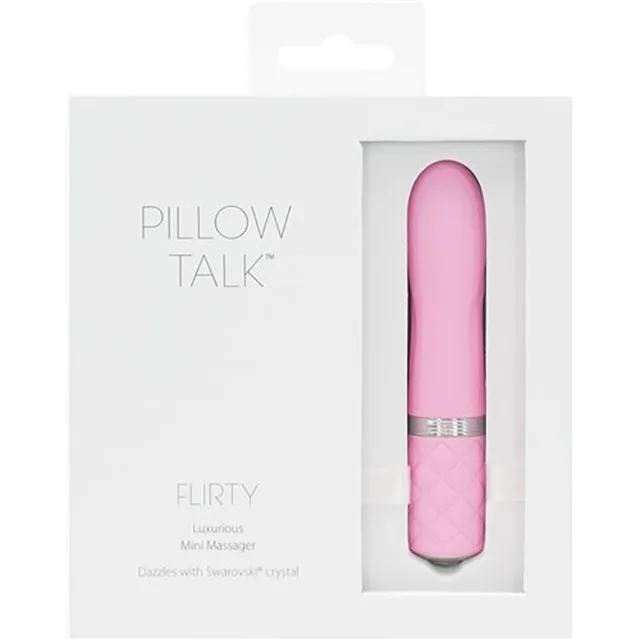 BMS Pillow Talk Flirty pink bullet vibrator in window box