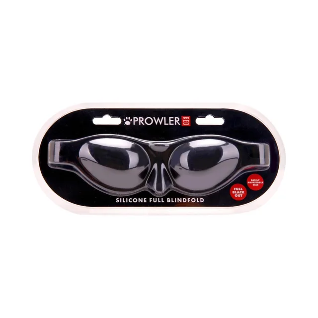 Prowler RED black silicone full blindfold front retail package