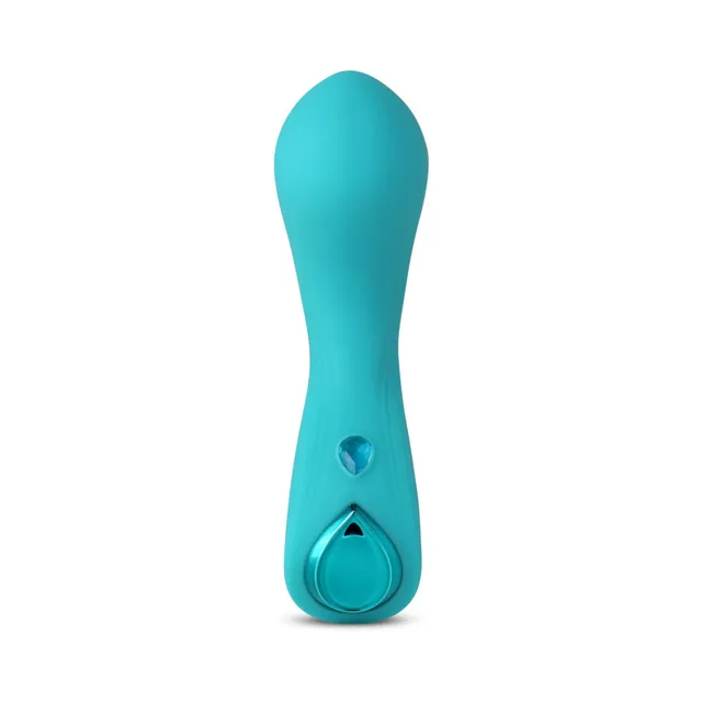 Nu Sensuelle Gemma Nubii blue curved bullet vibrator front upright view
