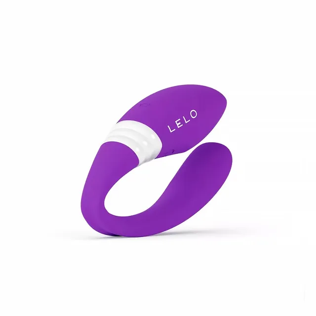 Angled view of purple-and-white MAHANA two-arm massager