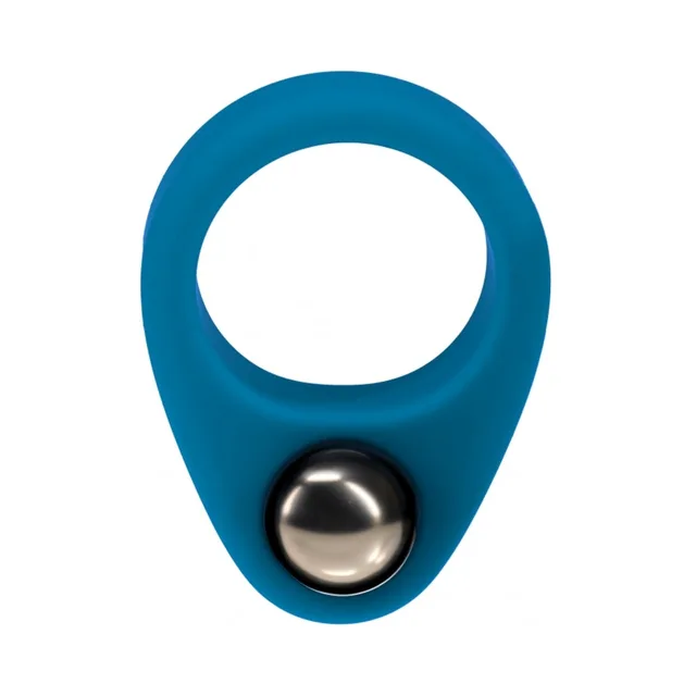 Teal LEVELZ silicone ring with one polished steel ball