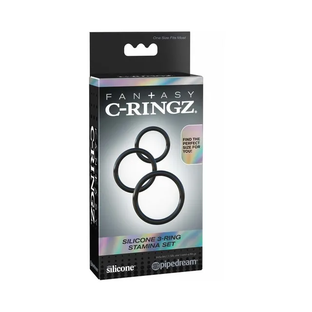 Fantasy C-Ringz Black Three-Ring Set black retail box with three ring graphics