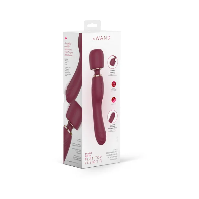 Burgundy Le Wand Flat Top Fusion G shown with retail box