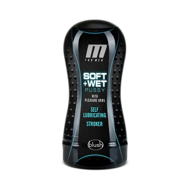 Black M for Men Pleasure Orbs self-lubricating stroker package