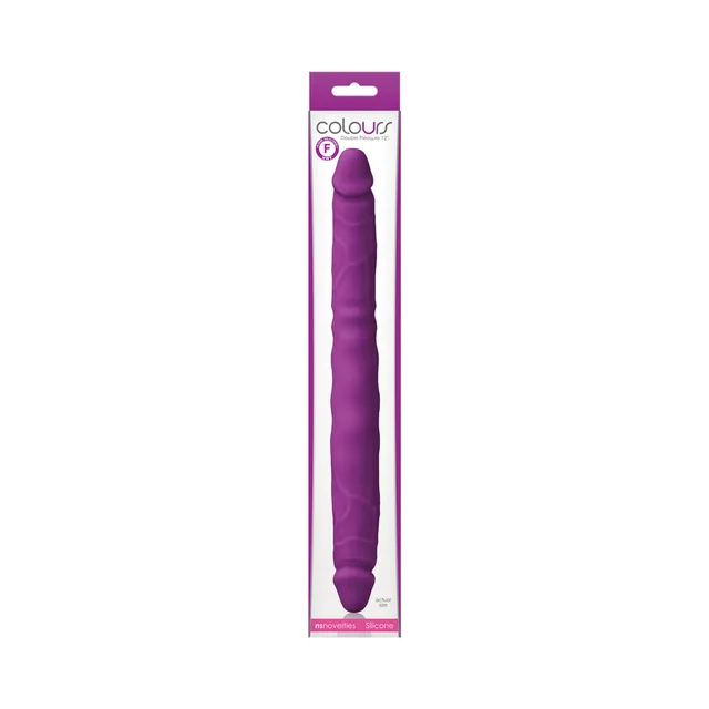 Colours purple twelve-inch dual-ended dildo in slim package