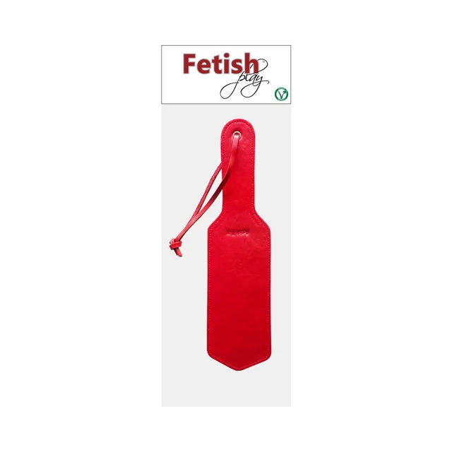 Red Rouge Fetish Play vegan-leather paddle with matching wrist loop