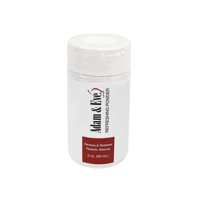 Adam & Eve Renewing Powder white 2 oz shaker bottle on white background