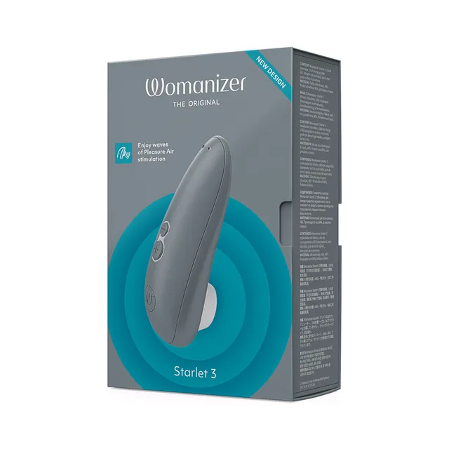Retail box for gray Womanizer Starlet 3 air stimulator