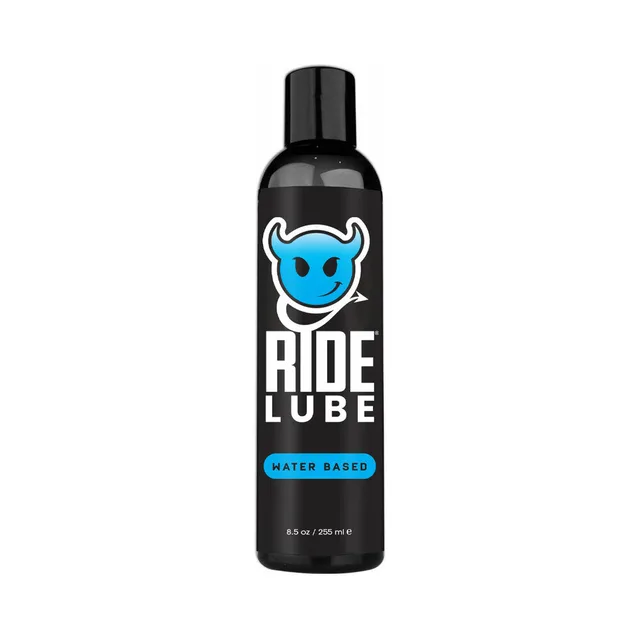 Sliquid Ride BodyWorx 8.5 oz tall black bottle with blue bull logo and white lettering