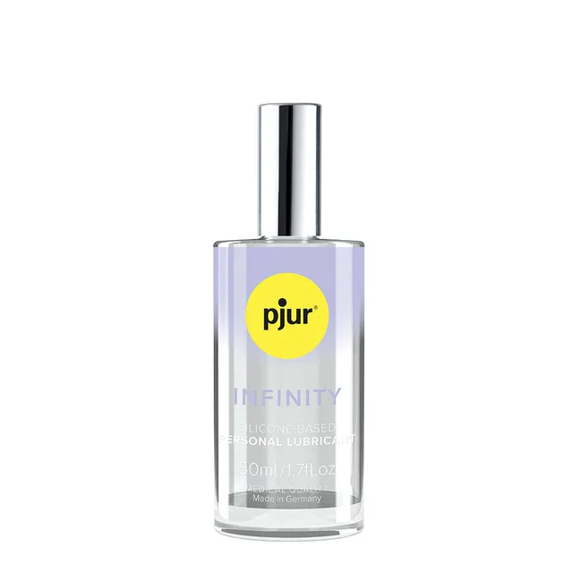 Pjur Infinity clear 1.7 oz bottle with silver cap