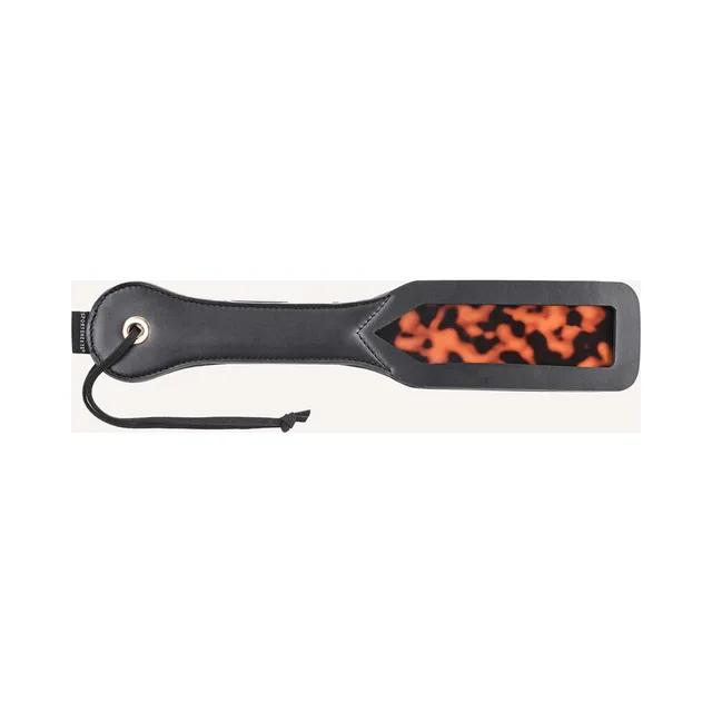 Black Amber paddle with tortoiseshell-pattern inset