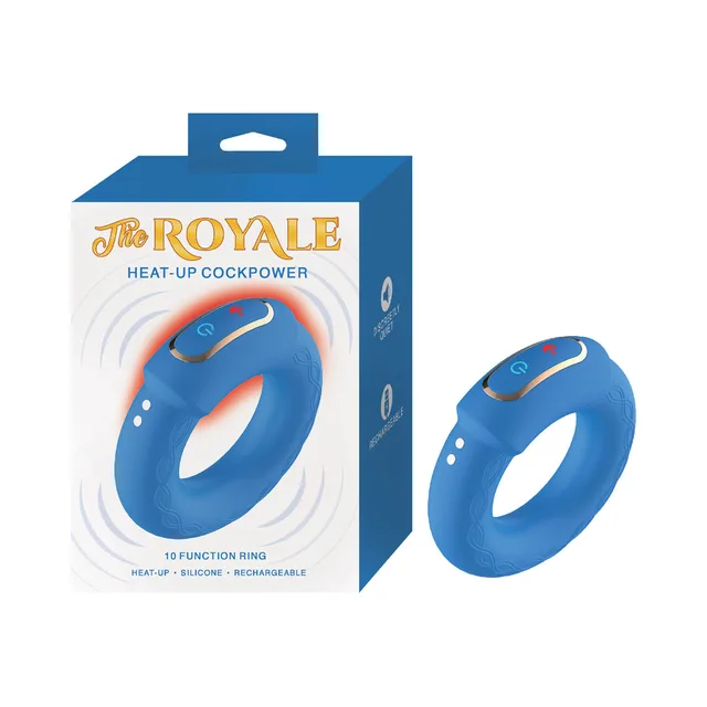 Blue Nasstoys Royale Heat-Up Cockpower ring beside matching box