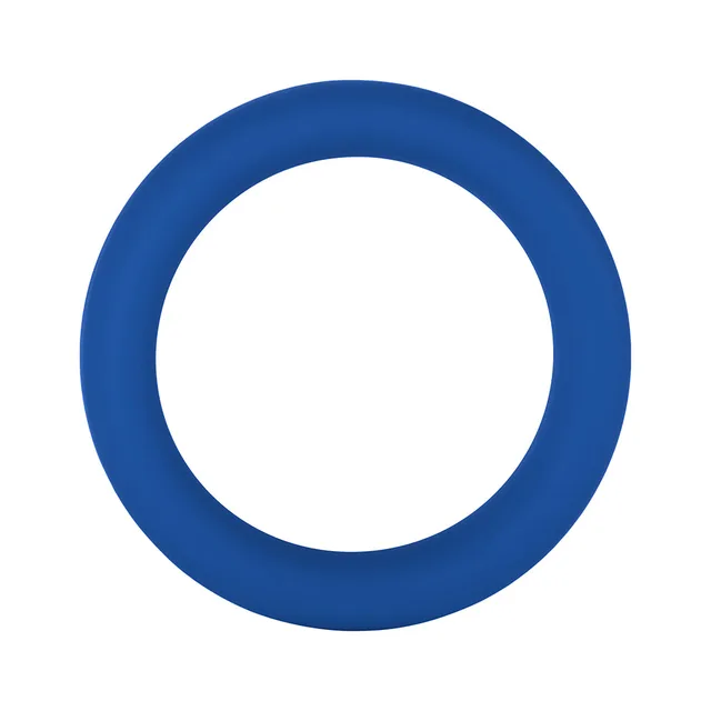 Front view of medium blue F-64 wide silicone ring