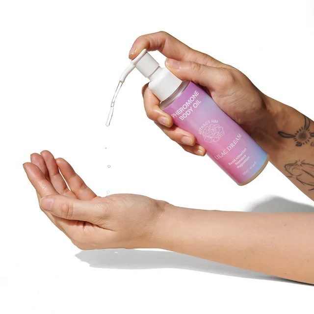 Lilac Dream body oil dispensed from white pump