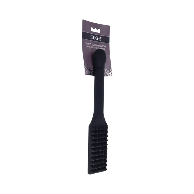 Rear hanging view of Sportsheets Edge Spiked Silicone Paddle