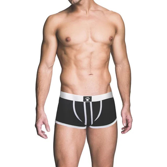 Front view of black and white Prowler RED trunk size XL