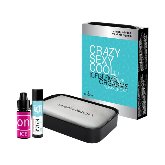 Sensuva Crazy Sexy Cool Liquid Kit two small bottles black case and aqua retail carton