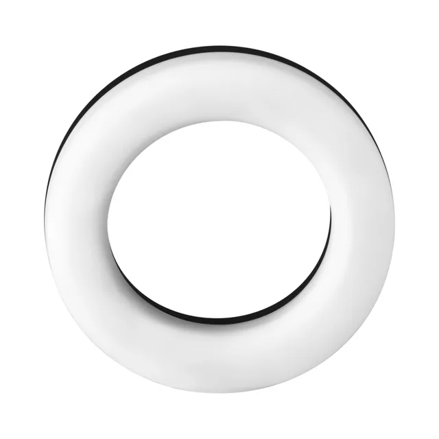 Front view of white Forto F-19 ring with black edge