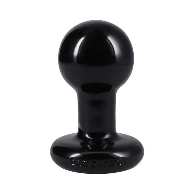 Doc Johnson Classic Round small black plug upright isolated view