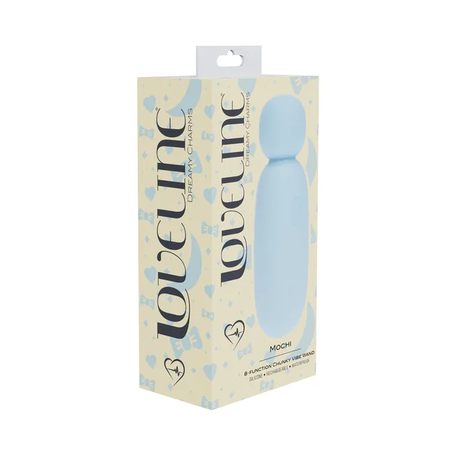 Shots LoveLine Mochi blue mini wand vibrator retail box
